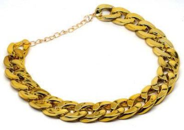 puppy necklace gold and silver 37cm*2cm (Color: Dark Yellow)