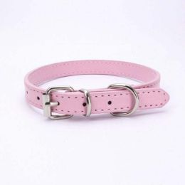 alloy buckle pet dog collar (Color: Pink, size: 51x2.5CM)