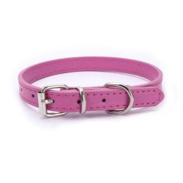 alloy buckle pet dog collar (Color: Rose red, size: 30x1.3CM)