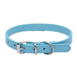 alloy buckle pet dog collar (Color: Blue, size: 37x1.3CM)