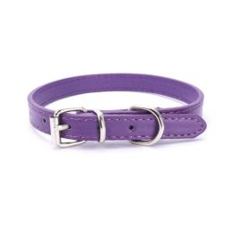 alloy buckle pet dog collar (Color: purple, size: 37x1.3CM)