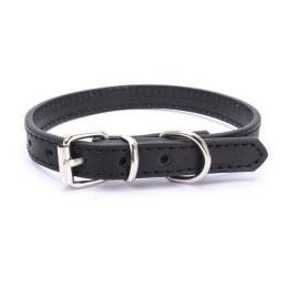 alloy buckle pet dog collar (Color: Black, size: 42x1.8CM)