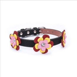 high-end pet dog collar (Color: Black, size: M 42 2.0 CM)
