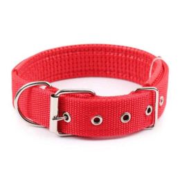 Simple Solid Color Dog Collar (Color: Red, size: XXL)