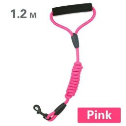 large dog leash (Color: 1.2m Pink, size: S DIA-0.6CM)
