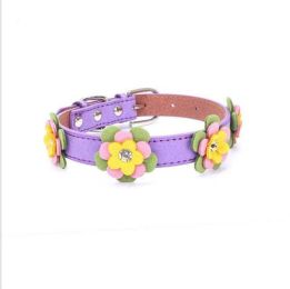high-end pet dog collar (Color: purple, size: L 50 2.5 CM)