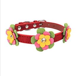 high-end pet dog collar (Color: Red, size: S 36 1.5 CM)