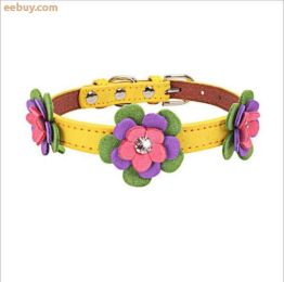 high-end pet dog collar (Color: Yellow, size: L 50 2.5 CM)