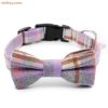 Pet Bow Tie Collar Plaid Soft Adjustable