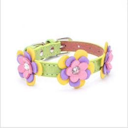 high-end pet dog collar (Color: Light Green, size: M 42 2.0 CM)