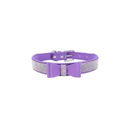 Leather Bow Dog Collar (Color: color10, size: L)