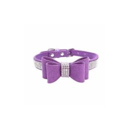 Leather Bow Dog Collar (Color: color11, size: XXS)