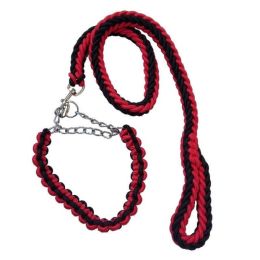 Collar Leash Small Large and Medium Dogs (Color: Black-Red, size: for 20-30Kg)