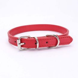 alloy buckle pet dog collar (Color: Red, size: 30x1.3CM)