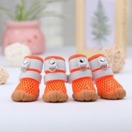 Wholesale dog rain boots non-slip breathable mesh dog shoes (Color: Orange, size: 1)