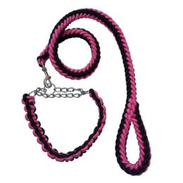 Wholesale Collar Leash Small Large and Medium Dogs (Color: Black-Pink, size: for 35-50Kg)