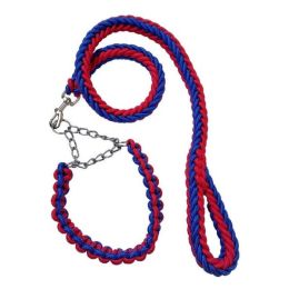 Wholesale Collar Leash Small Large and Medium Dogs (Color: Blue-Red, size: for 20-30Kg)