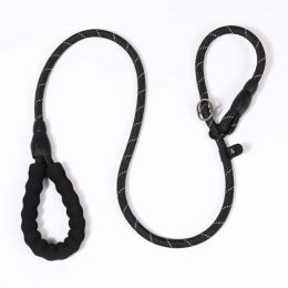 Wholesale Reflective P Chain Pet Leash (Color: Black 1.4M, size: width 0.8cm)