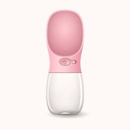 Wholesale pet dog cat water bottle portable (Color: Pink, size: 350ml)