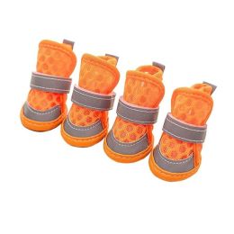 Wholesale pet breathable mesh dog shoes (Color: Orange dog shoes, size: XXL)