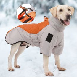 Thick warm dog coat; dog jacket; dog winter clothing; dog reflective clothing (colour: Grayish orange, size: 4XL)