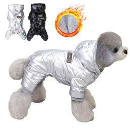 Winter Warm Pet Dog Jumpsuit Waterproof Dog Clothes for Small Dogs;  Dog Winter Jacket Yorkie Costumes Shih Tzu Coat Poodle Outfits (Color: Black, size: XL)