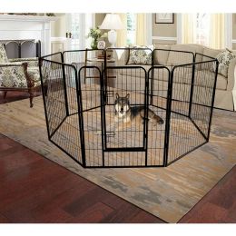 High Quality Wholesale Cheap Best Large Indoor Metal Puppy Dog Run Fence / Iron Pet Dog Playpen (Color: Black)