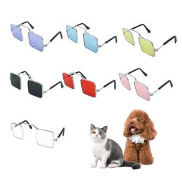 Cute Dog cat Glasses Pet Goggles Glasses Suitable For Puppy Cat Photo Props (Color: purple, shape: Square)