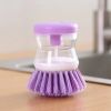Automatic liquid adding pan washing brush in the kitchen Press type multi-function dish washing brush; oil free; pot friendly; decontamination and cle