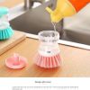 Automatic liquid adding pan washing brush in the kitchen Press type multi-function dish washing brush; oil free; pot friendly; decontamination and cle
