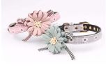 Floral Leather Dog Collar