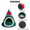 Cat Bed House Christmas Tree Shape Puppy Kennel Washable Cat Mat Kitten Cave Winter Warm Pet Beds for Cats Dogs Pet Accessories